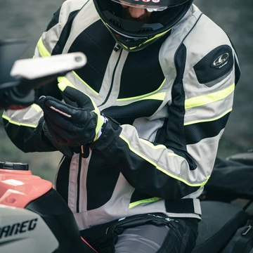 Clover Rainjet-2 hálós nyári motoros kabát vízálló membránnal (szürke-sárga)